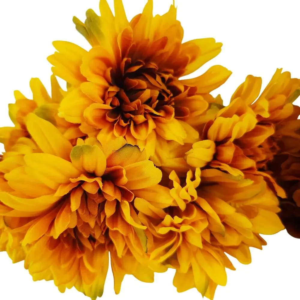 43 Pc Artificial Silk Fall Flower Stems Red Orange Yellow Floral Craft Decor Lot